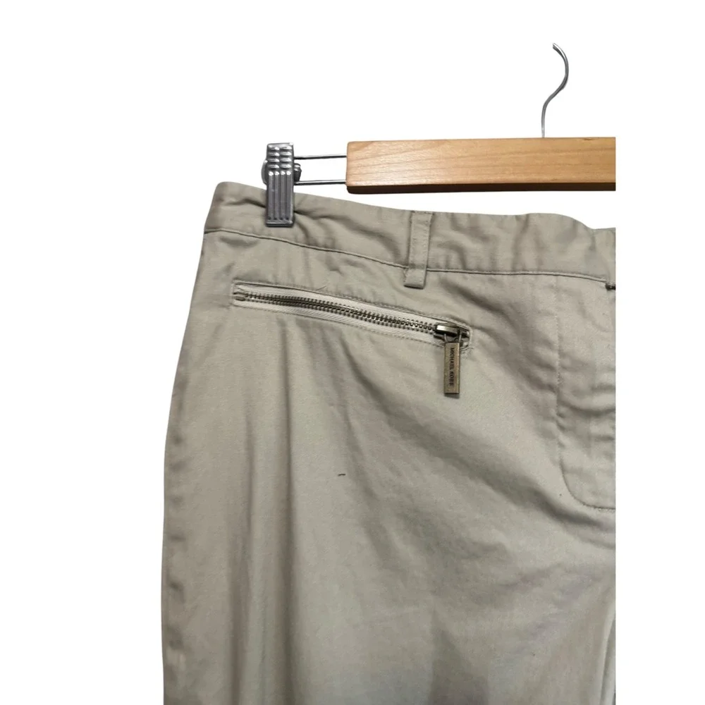 Michael Kors Pants Womens 12 Tan Excellent Zipper Pockets Straight Leg Trousers